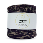 LindeHobby Inspire Print 138 Mørklilla med organiske figurer og sølvglitter