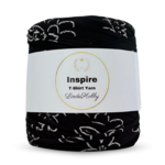 LindeHobby Inspire Print 43 Svart med hvite blomster