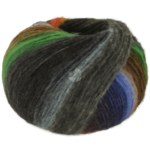 Lana Grossa Bomba 04 Rust/mørk petrol/-oliven/hvit-/grågrønn/lilla/bjørnebær/grågul