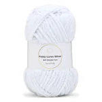 LindeHobby Fuzzy Chenille Silver Lurex 01 Hvit