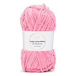 LindeHobby Fuzzy Chenille Silver Lurex 14 Mørk rosa