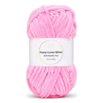 LindeHobby Fuzzy Chenille Silver Lurex 48 Neonrosa (lys)