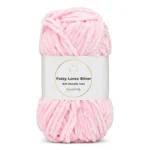 LindeHobby Fuzzy Chenille Silver Lurex 04 Babyrosa (lys)