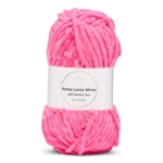 LindeHobby Fuzzy Chenille Silver Lurex 49 Neonrosa