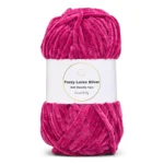 LindeHobby Fuzzy Chenille Silver Lurex 45 Mørk fuksia