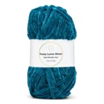 LindeHobby Fuzzy Chenille Silver Lurex 18 Petrolgrønn / mørk turkis
