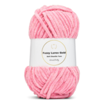 LindeHobby Fuzzy Chenille Gold Lurex 14 Mørk rosa