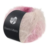 Lana Grossa Basta Mista 123 Rødfiolett/fuksia/pink/rosa/råhvit/skjellhvit