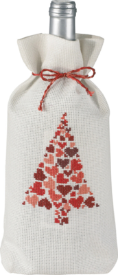 Broderisett Juletre m/ hjerter 16 x 28 cm