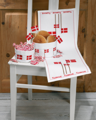 Broderisett Liten kurv Flagg 13 Ø