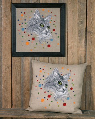 Broderisett Katten 60 x 60 cm