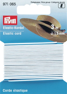 Prym Elastisk Rund, Hvit, 1,5 mm