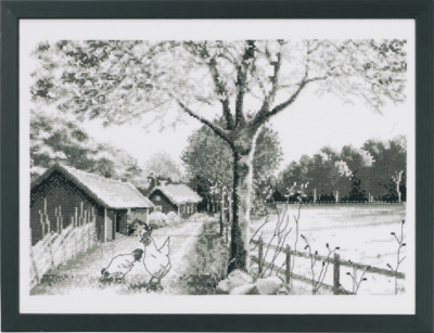 Broderisett På landet 40 x 30 cm