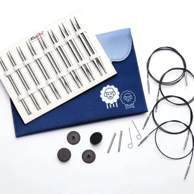 KnitPro Nova Metal Utskiftbare Rundpinner Sett Deluxe