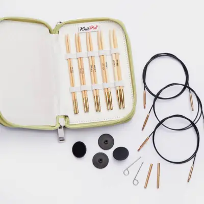 KnitPro Bamboo Utskiftbare Rundpinner Sett Nybegynner
