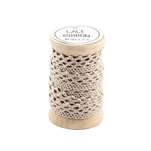 Go Håndlaget blonderbånd (beige)