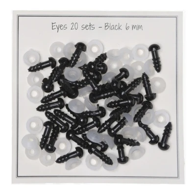 Go Handmade Safety Eyes Black 6mm (20 par)