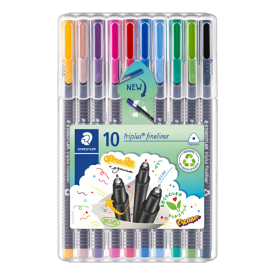 STAEDTLER Triplus fineliner 334 fargemarkører, 10 stk