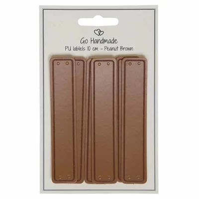 Go håndlagde læretiketter 10 x 2 cm (6 stk)
