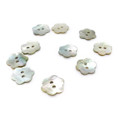 HobbyArts Perlemor Knapper Blomst 15 mm, 10 stk