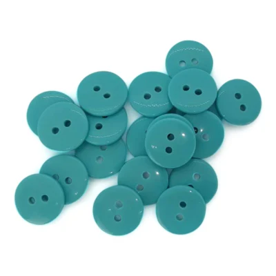 HobbyArts Runde plastknapper Aqua, 12.5 mm, 20 stk