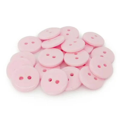 HobbyArts Runde plastknapper Lysrosa, 12.5 mm, 20 stk