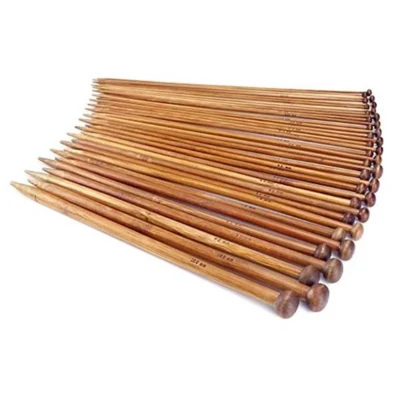 Parpinnesett mørk bambus, 2-10mm, 18 størrelser, 35 cm