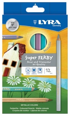 Lyra Super Ferby fargeblyanter i metall, 12 stk