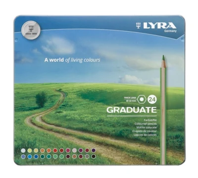 Lyra Graduate Fargeblyanter i metallveske, 24 stk