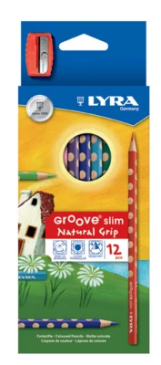 Lyra Groove Slim fargeblyanter, 12 stk