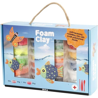 Foam Clay gaveeske, 18x14 g + 10x35 g