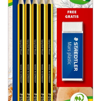 STAEDTLER Noris Pencils HB & Eraser, 5 + 1 stk