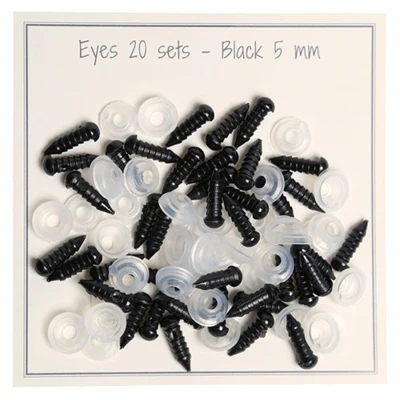 Go Handmade Safety Eyes Black 5 mm (20 par)