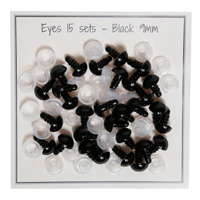 Go Handmade Safety Eyes Black 9 mm (15 par)