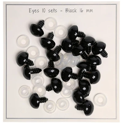 Go Handmade Safety Eyes Black 16 mm (10 par)