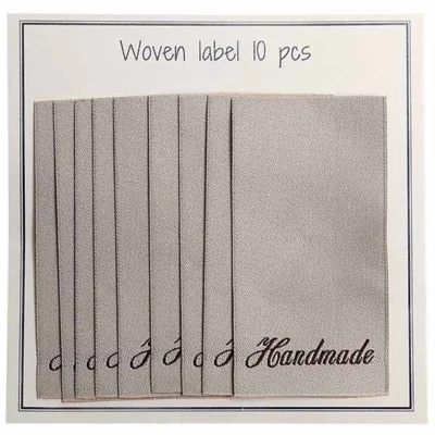 Go håndlaget vevd etikett, håndlaget, 60 x 32 mm, 10 stk