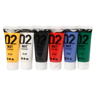 A-Color akrylmaling, 02 - matt, 6 x 20 ml