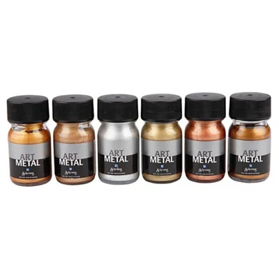 Art Metal maling, metallic farger, 6x30ml