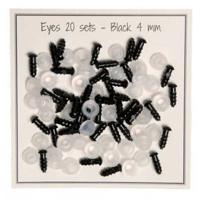 Go Handmade Safety Eyes Black 4 mm (20 par)