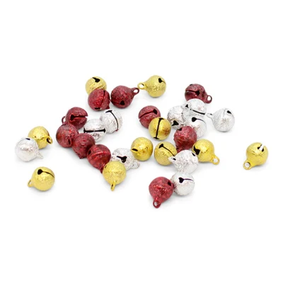 HobbyArts Bells Rød, sølv, gull 10 mm, 30 stk