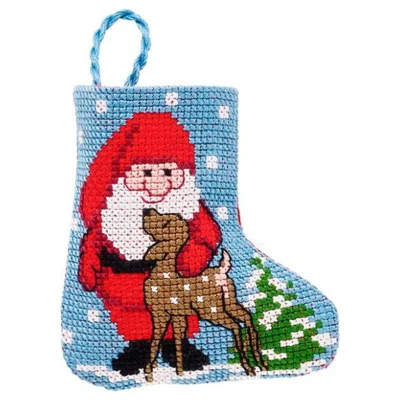 Broderisett julemannsstrømpe