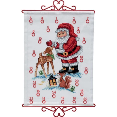 Broderisett julenissen med hjort