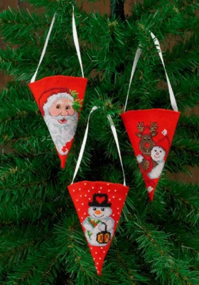 Broderikit Kræmmerhuse Snowman, 3 stk