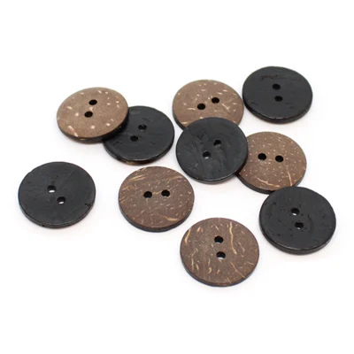 HobbyArts Fargede kokosnøttknapper Svart 20 mm, 10 stk