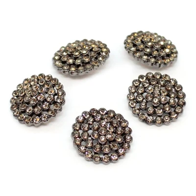 HobbyArts Strass Knapper Svart 17 mm, 5 stk