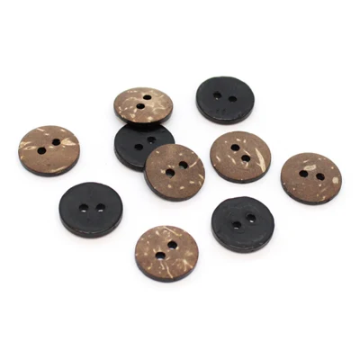 HobbyArts Fargede kokosnøttknapper Svart 15 mm, 10 stk