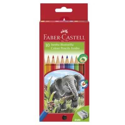 Faber-Castell Fargeblyanter Jumbo 10 stk + tips Elefant