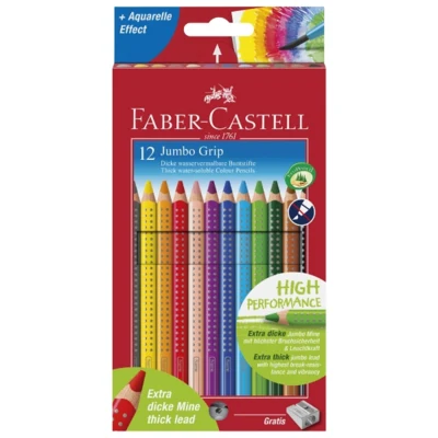 Faber-Castell Jumbo Grip akvarell trekant 12 stk