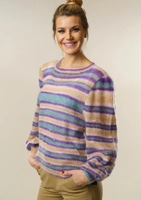 1824 Bluse med lange puffermer