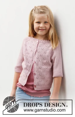 38-22 Pink Peony Cardigan fra DROPS Design